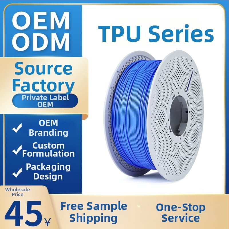 TPU fleksibilan filament za 3D ispis, kružni presjek, duljina 330, gustoća 1.23, marka TPU flexible, BING3D