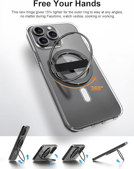 EWA MagOne suport inel pentru telefon cu MagSafe – personalizabil, material: aliaj de aluminiu, silicon, magnet N52, greutate netă 25 g