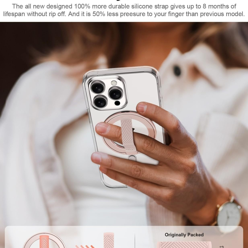 EWA MagOne suport inel pentru telefon cu MagSafe – personalizabil, material: aliaj de aluminiu, silicon, magnet N52, greutate netă 25 g