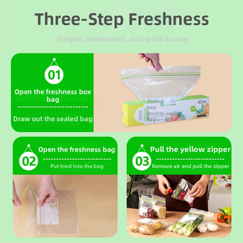 Σακούλα συντήρησης τροφίμων με διπλό φερμουάρ, ανθεκτική σε υγρασία για γενική συσκευασία τροφίμων; άδεια Wan XK16-204-00417