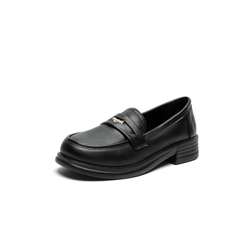 Loafers s okruglim vrhom, srednje otvaranje na gornjem dijelu, gornji materijal od super vlakna, PU umetak, niski pet 1–3 cm