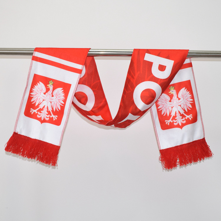 Nogometni navijački šal - Materijal: tanak pamuk; Prilagodba: Da; Otisnuto logo; Porijeklo: Guangzhou; Sport: Nogomet