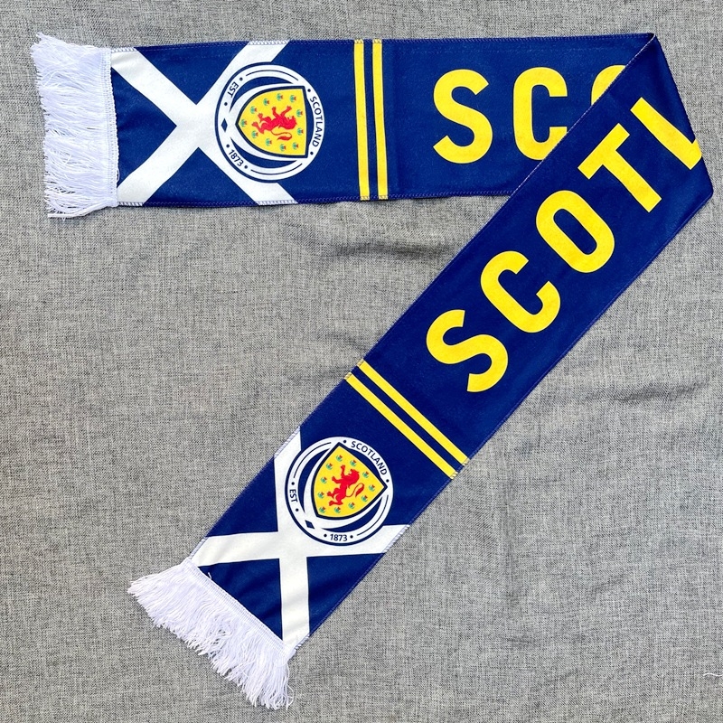 Nogometni navijački šal - Materijal: tanak pamuk; Prilagodba: Da; Otisnuto logo; Porijeklo: Guangzhou; Sport: Nogomet