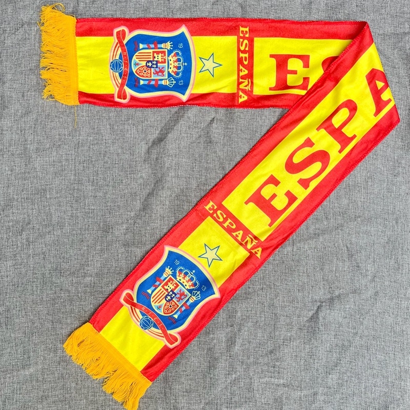 Nogometni navijački šal - Materijal: tanak pamuk; Prilagodba: Da; Otisnuto logo; Porijeklo: Guangzhou; Sport: Nogomet