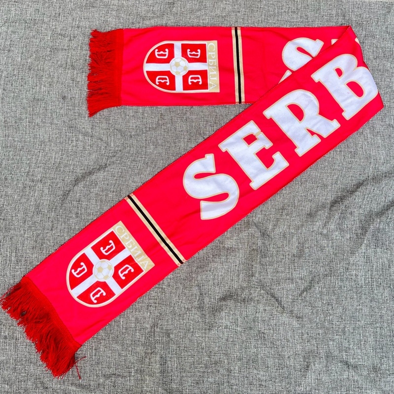 Nogometni navijački šal - Materijal: tanak pamuk; Prilagodba: Da; Otisnuto logo; Porijeklo: Guangzhou; Sport: Nogomet