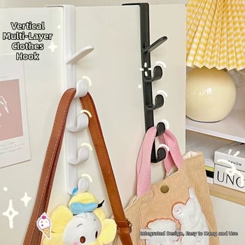 Дверна закачалка за дрехи, без пробив, ABS смола, модерен минималистичен дизайн, капацитет 3–5 кг, NZ-48542