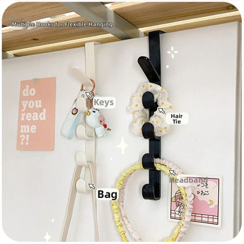 Дверна закачалка за дрехи, без пробив, ABS смола, модерен минималистичен дизайн, капацитет 3–5 кг, NZ-48542