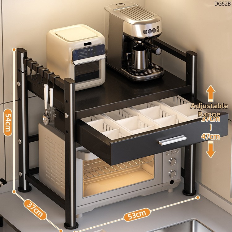 Vytiahnuteľný kuchynský regál na skladovanie, dvojposchodový, kov, model CY11, moderný minimalistický štýl, prispôsobiteľné podľa výkresov
