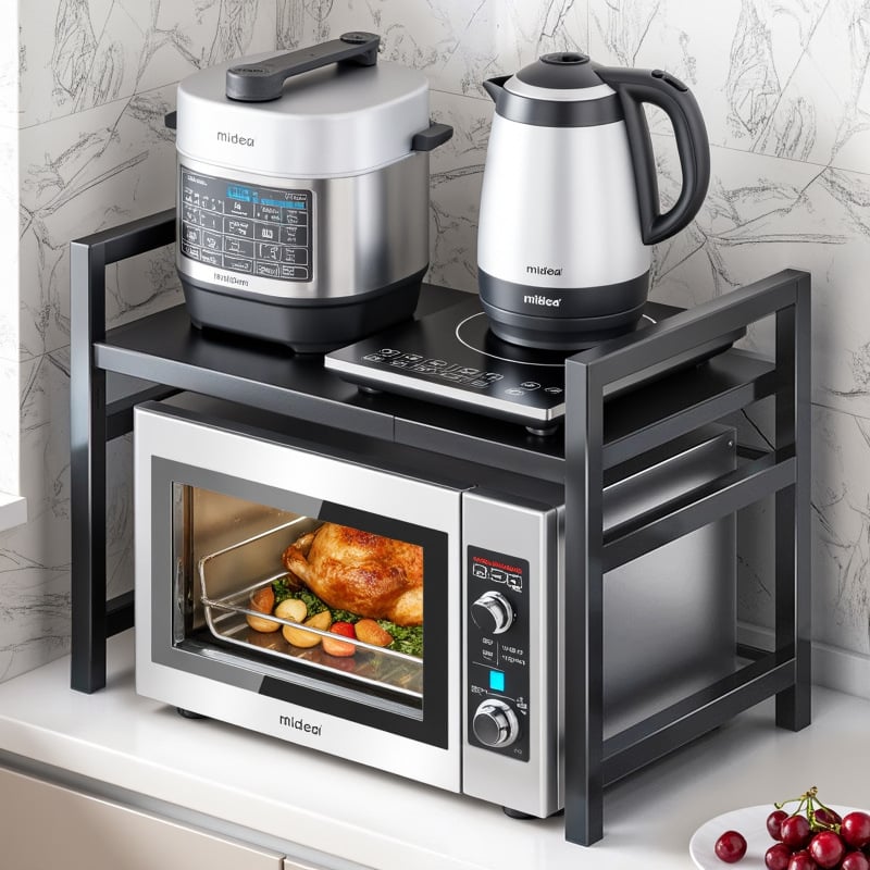 Vytiahnuteľný kuchynský regál na skladovanie, dvojposchodový, kov, model CY11, moderný minimalistický štýl, prispôsobiteľné podľa výkresov