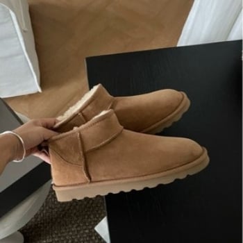Muške čizme za snijeg s jednim komadom ovčje kože na gornjem dijelu, EVA potplat, protuklizna gumena potplat, tople i prozračne, casual stil