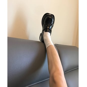 Platform loafers za žene, elastični gornji dio, gumeni potplat, niski mačji potpetica, proljeće