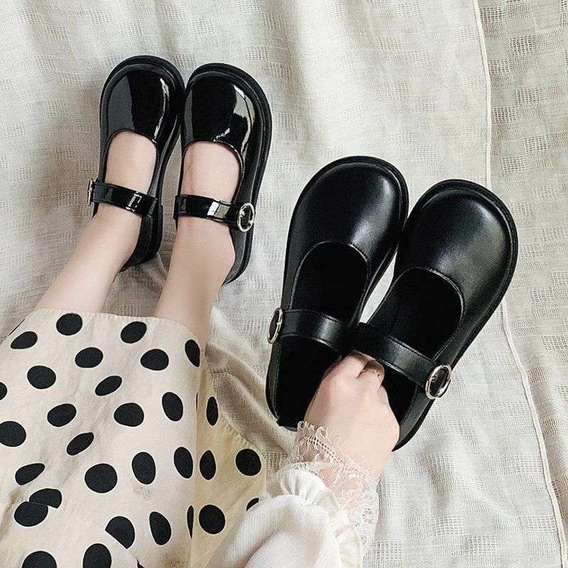 Ženske ravne cipele, okrugli vrh, PU gornji dio, srednja visina, Velcro zatvarač, korejski stil