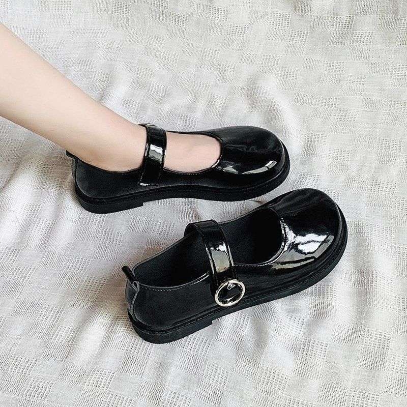 Ženske ravne cipele, okrugli vrh, PU gornji dio, srednja visina, Velcro zatvarač, korejski stil