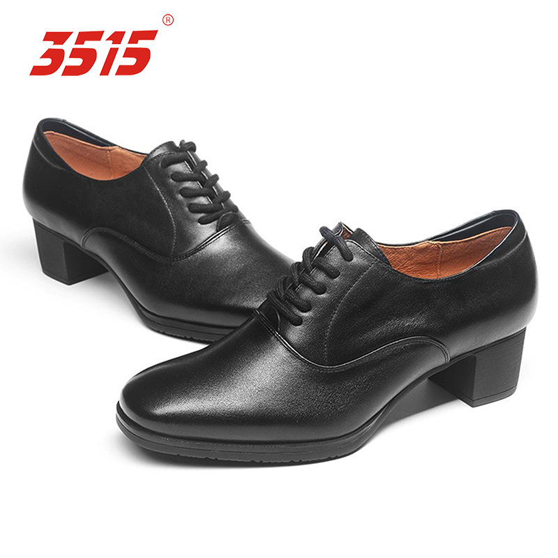 Ženske kožne loaferice - gornji dio od kože, okrugli vrh, niski pet 1–3 cm, slip-on, gumeni potplat