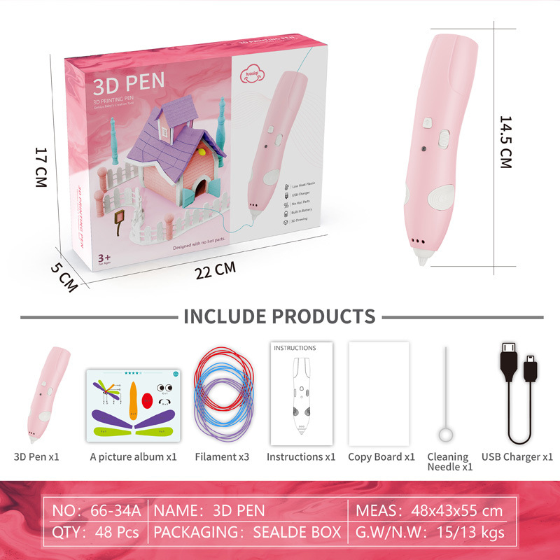 Ασύρματη 3D γραφίδα εκτύπωσης για παιδιά — Εκπαιδευτικό εργαλείο DIY για 3D ζωγραφική