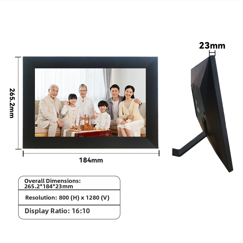 Dotyková digitálna fotorámka s personalizáciou — Rozlíšenie 800x1280, 32GB úložisko, Podpora USB/TF pamäťových kariet, WiFi/Bluetooth pripojenie, OEM tlač loga