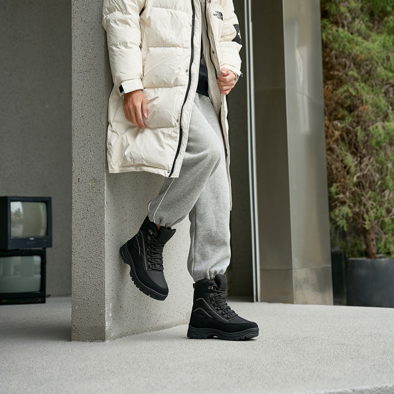 Ghete de iarnă pentru bărbați, outdoor — impermeabile, anti-derapare, calde, căptușite cu pluș artificial, partea superioară din bumbac