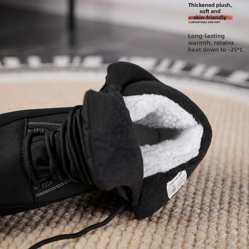 Ghete de iarnă pentru bărbați, outdoor — impermeabile, anti-derapare, calde, căptușite cu pluș artificial, partea superioară din bumbac