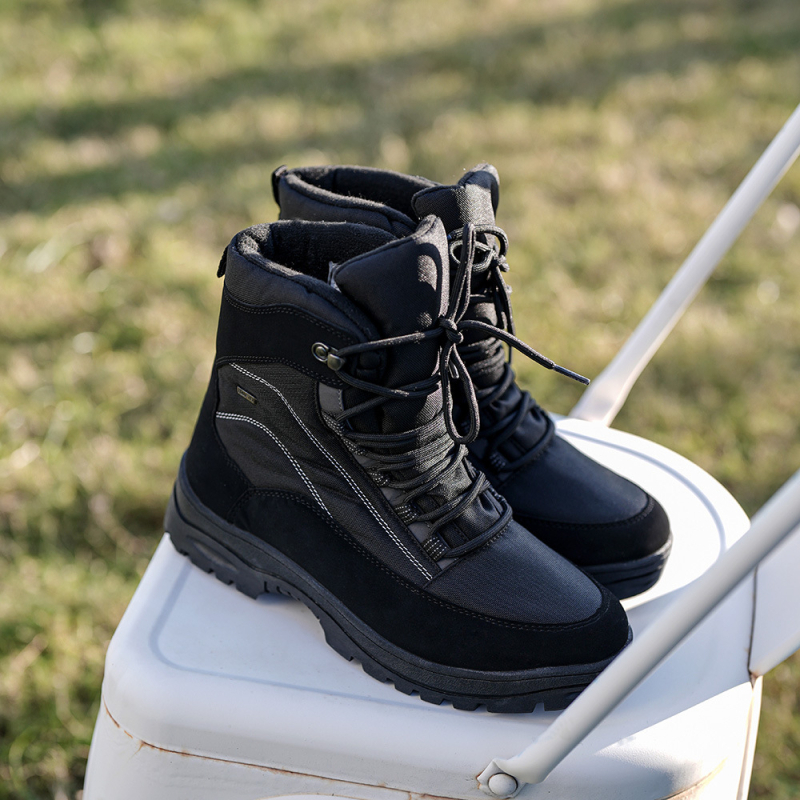 Ghete de iarnă pentru bărbați, outdoor — impermeabile, anti-derapare, calde, căptușite cu pluș artificial, partea superioară din bumbac