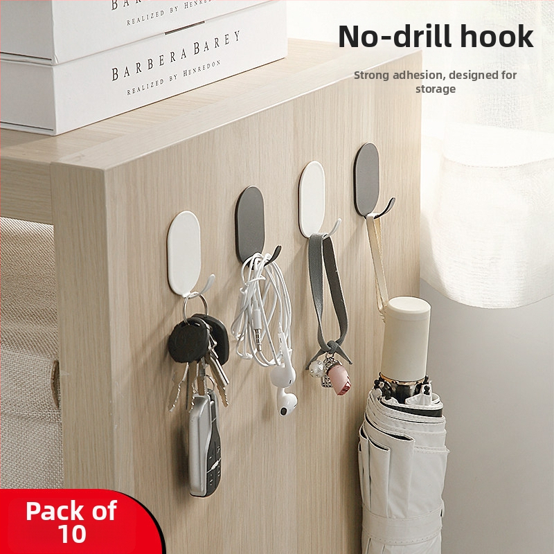 Адхезивна стенна закачалка - неръждаема стомана, двойна кука, модерен минималистичен стил, комплект 4 бр., носещ капацитет 15–20 кг