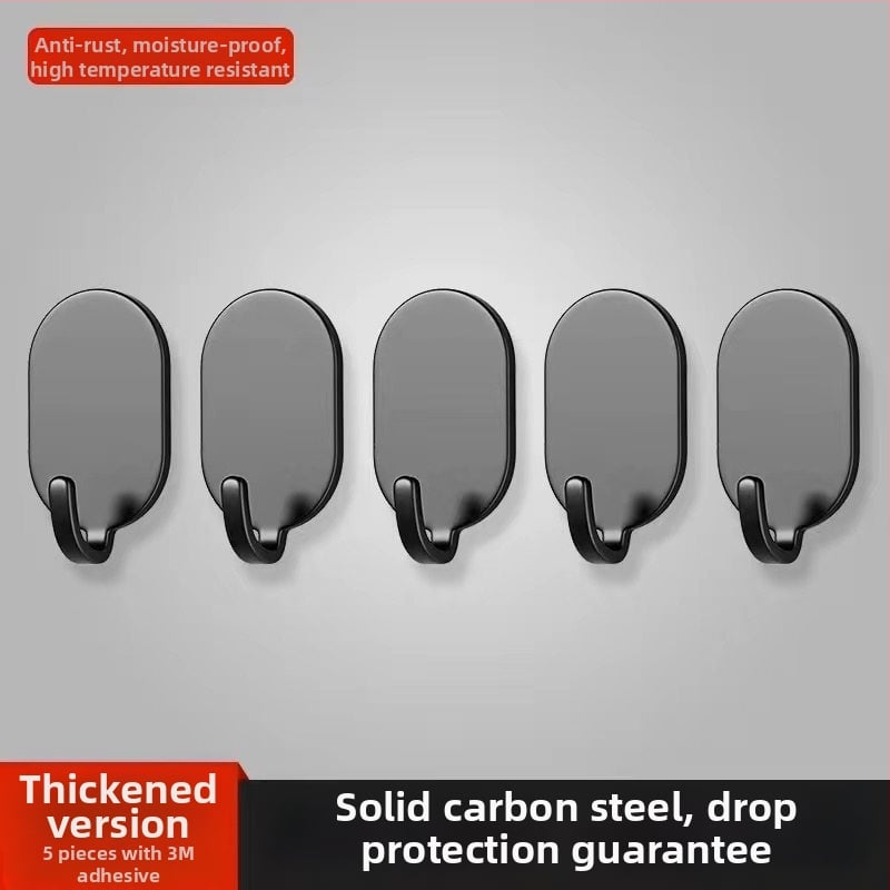 Адхезивна стенна закачалка - неръждаема стомана, двойна кука, модерен минималистичен стил, комплект 4 бр., носещ капацитет 15–20 кг