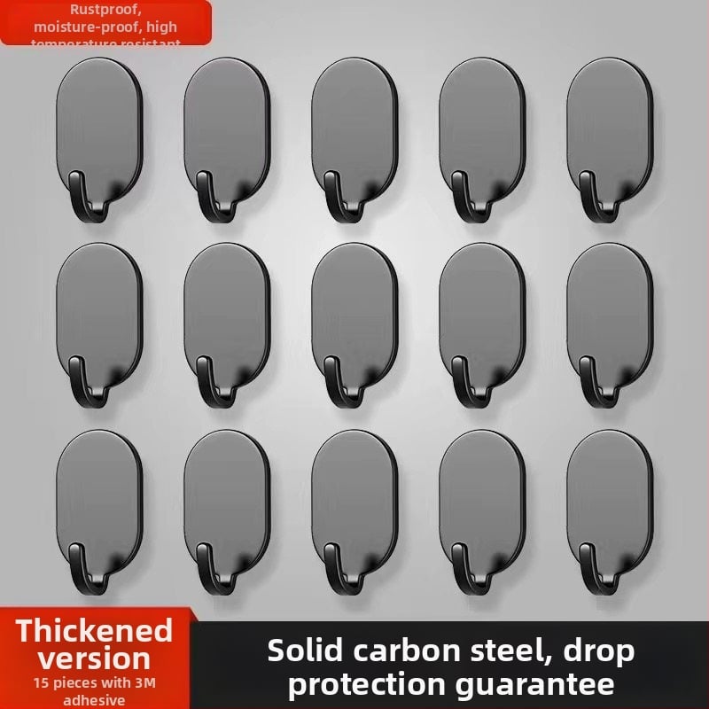 Адхезивна стенна закачалка - неръждаема стомана, двойна кука, модерен минималистичен стил, комплект 4 бр., носещ капацитет 15–20 кг