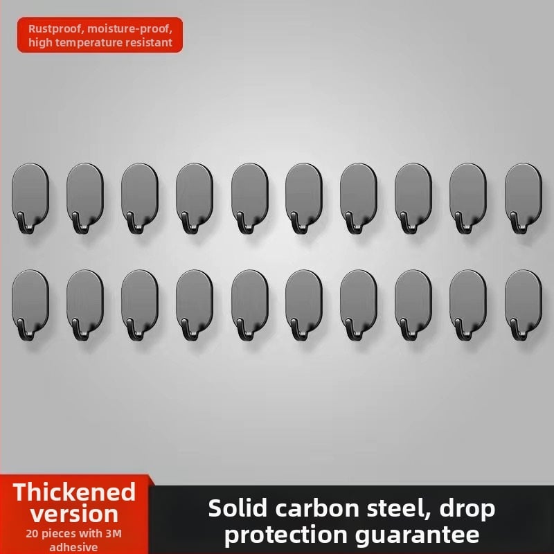 Адхезивна стенна закачалка - неръждаема стомана, двойна кука, модерен минималистичен стил, комплект 4 бр., носещ капацитет 15–20 кг