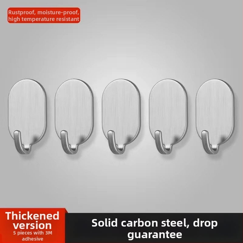Адхезивна стенна закачалка - неръждаема стомана, двойна кука, модерен минималистичен стил, комплект 4 бр., носещ капацитет 15–20 кг