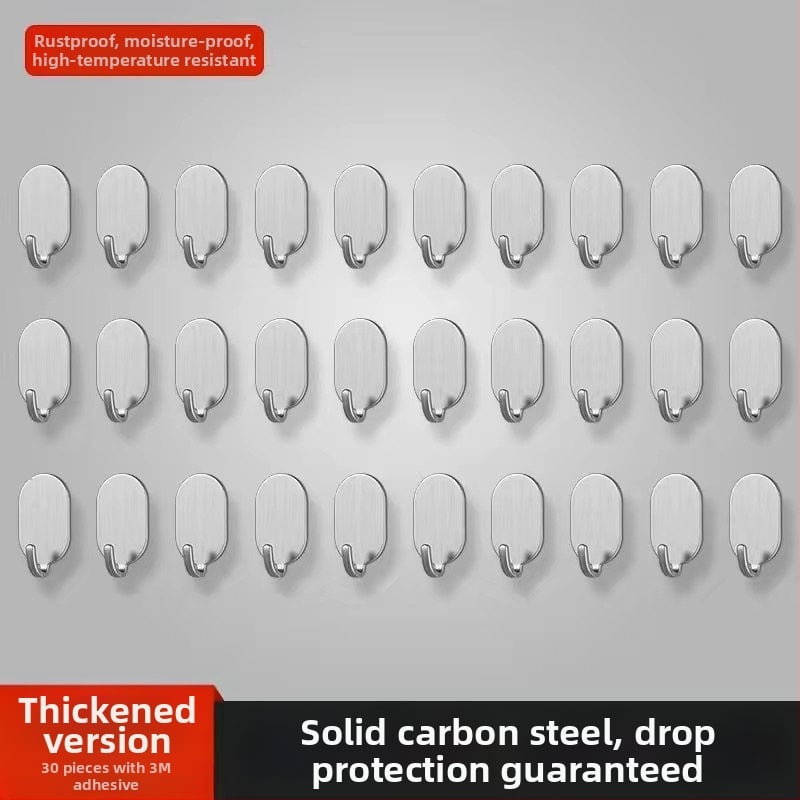 Адхезивна стенна закачалка - неръждаема стомана, двойна кука, модерен минималистичен стил, комплект 4 бр., носещ капацитет 15–20 кг