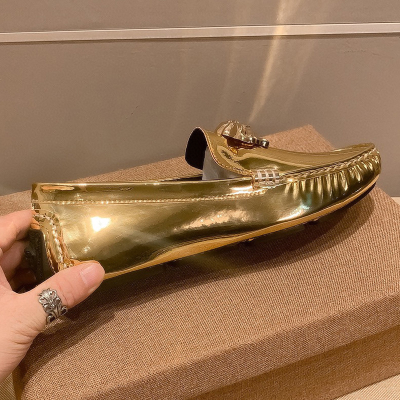 Muške Bean Shoes Slip-On, Gornji dio od mikrovlakna, Gumeni potplat, Okrugli vrh