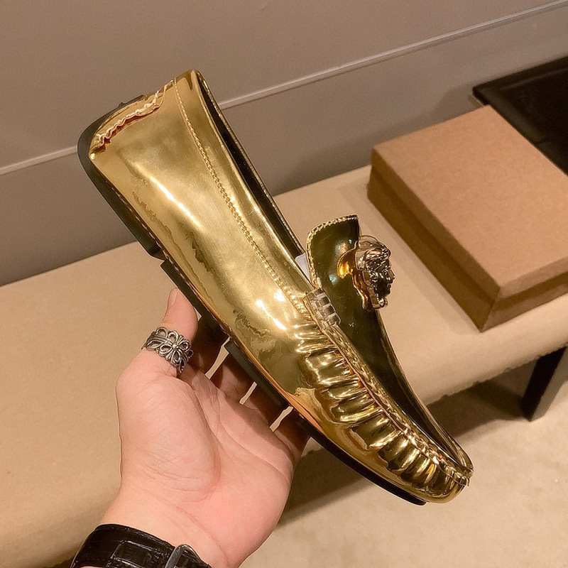 Muške Bean Shoes Slip-On, Gornji dio od mikrovlakna, Gumeni potplat, Okrugli vrh