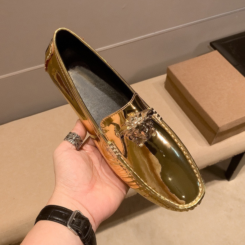Muške Bean Shoes Slip-On, Gornji dio od mikrovlakna, Gumeni potplat, Okrugli vrh