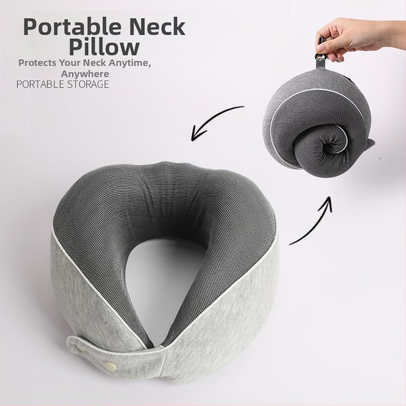 U-образна възглавничка за шията с паметна пяна, трикотажна материя, универсална съвместимост, модерен минималистичен стил