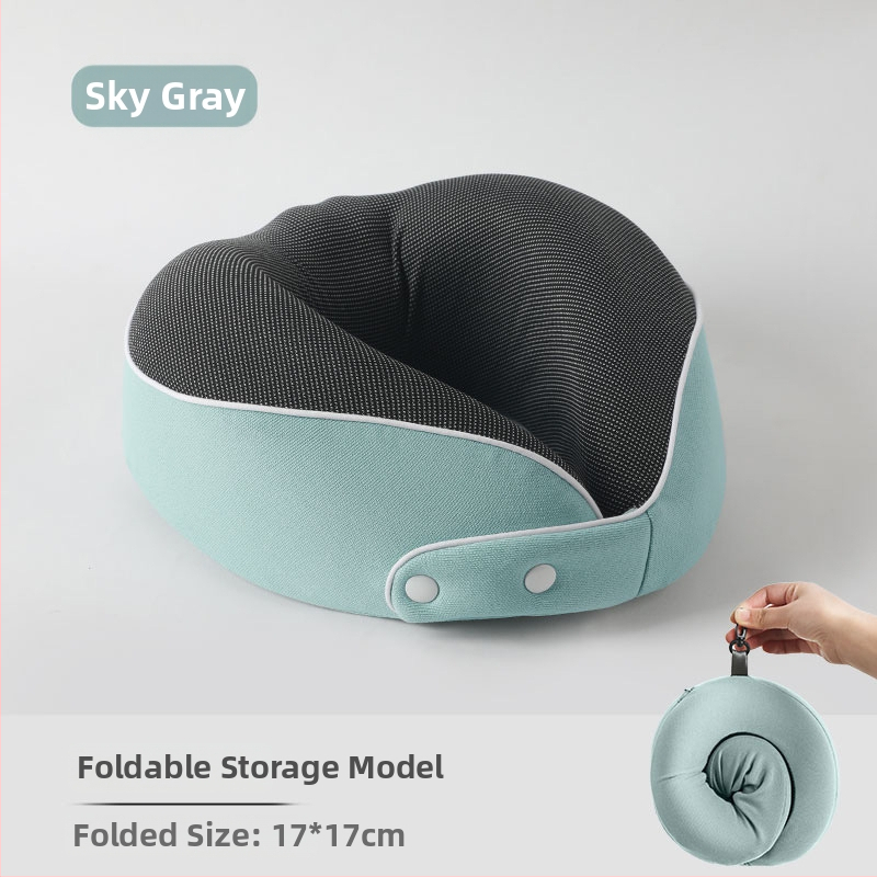 U-образна възглавничка за шията с паметна пяна, трикотажна материя, универсална съвместимост, модерен минималистичен стил