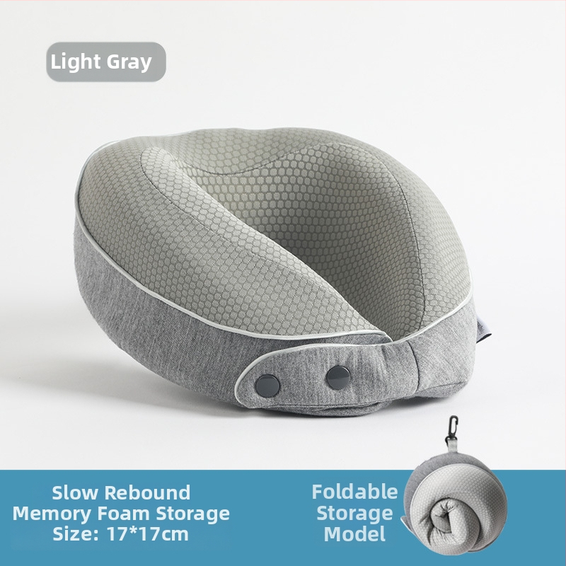 U-образна възглавничка за шията с паметна пяна, трикотажна материя, универсална съвместимост, модерен минималистичен стил