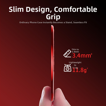 Prindere pentru telefon cu inel și suport rotativ, model universal, plastic + metal, fixare adezivă și pliere, anti-șoc