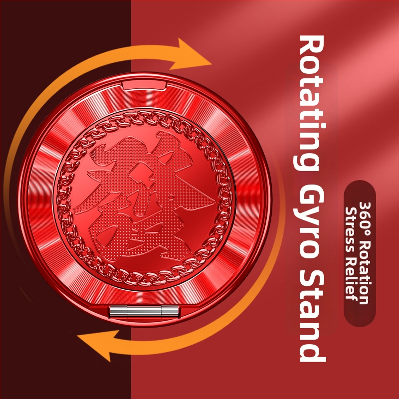 Prindere pentru telefon cu inel și suport rotativ, model universal, plastic + metal, fixare adezivă și pliere, anti-șoc