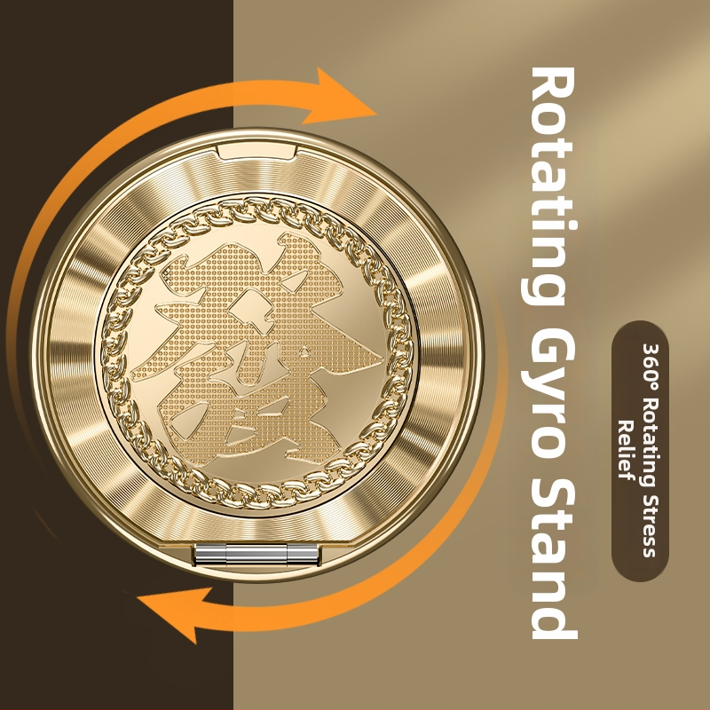 Prindere pentru telefon cu inel și suport rotativ, model universal, plastic + metal, fixare adezivă și pliere, anti-șoc