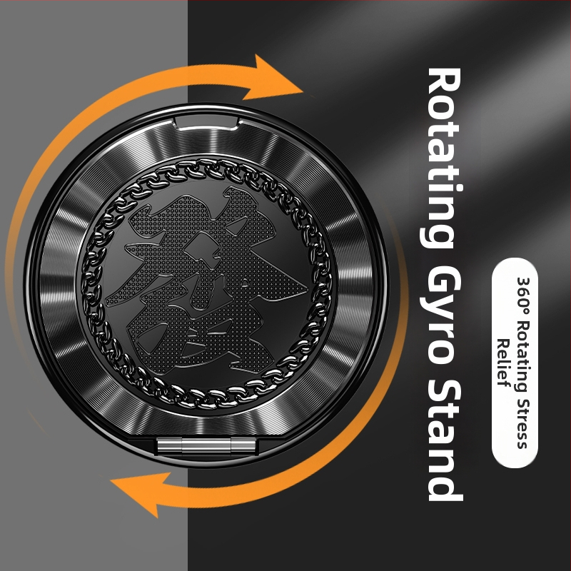 Prindere pentru telefon cu inel și suport rotativ, model universal, plastic + metal, fixare adezivă și pliere, anti-șoc