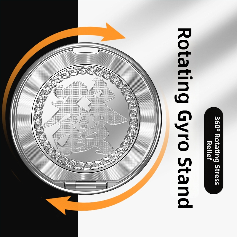 Prindere pentru telefon cu inel și suport rotativ, model universal, plastic + metal, fixare adezivă și pliere, anti-șoc