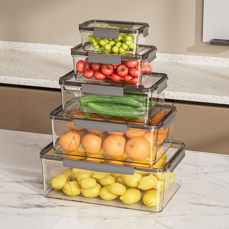 HAIPU Пластмасова кутия за съхранение на пресни продукти – прост и модерен дизайн, 1 бр., запазва свежестта и осигурява уплътнение