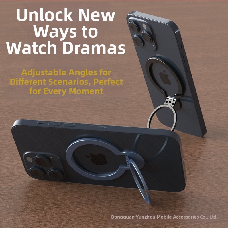 Univerzalni metalni držač za telefon s magnetskim prstenom i ljepilnim držačem; sklapanja podrška; prilagodba; opći stil