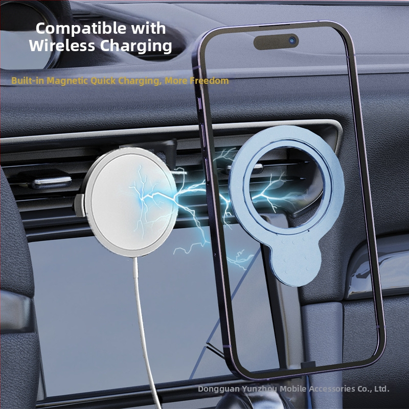 Univerzalni metalni držač za telefon s magnetskim prstenom i ljepilnim držačem; sklapanja podrška; prilagodba; opći stil