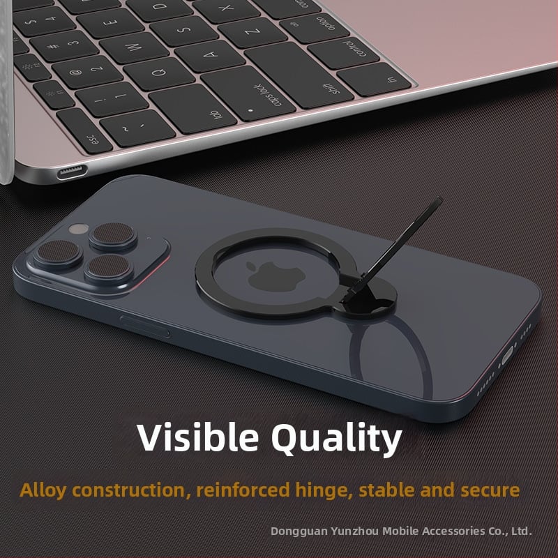 Univerzalni metalni držač za telefon s magnetskim prstenom i ljepilnim držačem; sklapanja podrška; prilagodba; opći stil