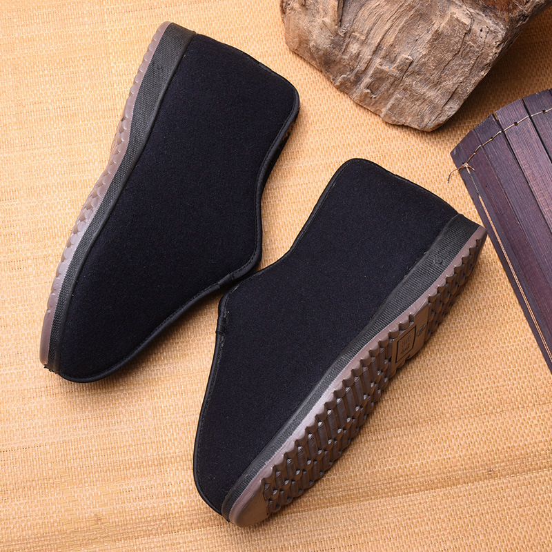 Zimske muške vunene papuče, Velvet High-Top stil, Old Beijing platnate cipele