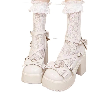 Ženske Mary Jane cipele s debelim potplatom za povećanje visine, gornji dio od poliestera, niski pet, PU potplat, kopča buckla