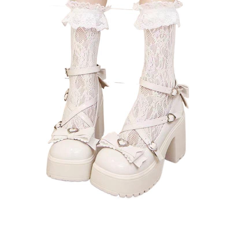 Ženske Mary Jane cipele s debelim potplatom za povećanje visine, gornji dio od poliestera, niski pet, PU potplat, kopča buckla