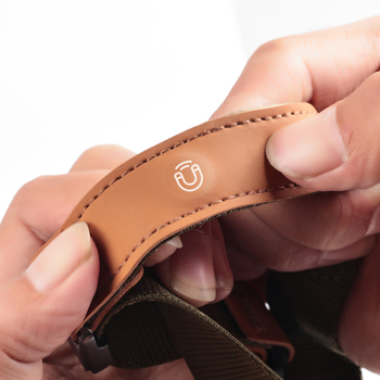 Zglobna ručna traka za kameru P-V1 — brzo otpuštanje, magnetski prilagodljivi remen; za DSLR i bez ogledala kamere; Materijal: webbing + koža + ABS; Težina: 50 g