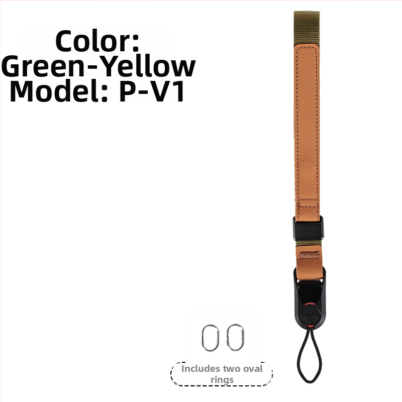 Zglobna ručna traka za kameru P-V1 — brzo otpuštanje, magnetski prilagodljivi remen; za DSLR i bez ogledala kamere; Materijal: webbing + koža + ABS; Težina: 50 g