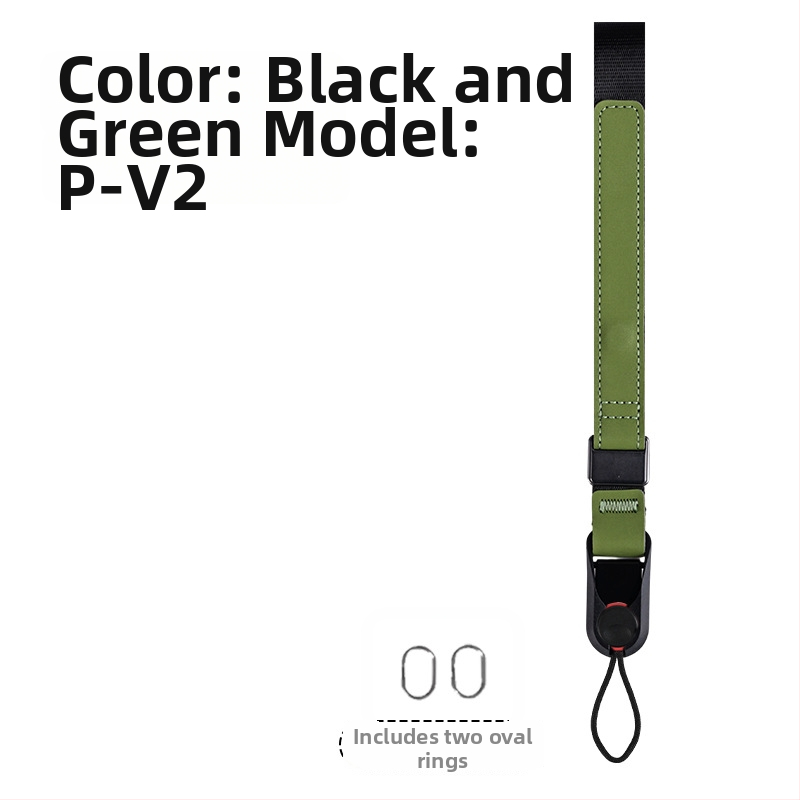 Zglobna ručna traka za kameru P-V1 — brzo otpuštanje, magnetski prilagodljivi remen; za DSLR i bez ogledala kamere; Materijal: webbing + koža + ABS; Težina: 50 g